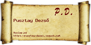 Pusztay Dezső névjegykártya