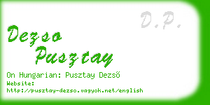 dezso pusztay business card
