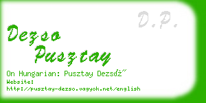 dezso pusztay business card